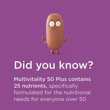 Healthspan Multivitamin 50 Plus (180 Tablets) | Advance Multivitamin for over-50's | Immune Health Support | 13 Vitamins & 12 Minerals | Ginkgo Biloba & Citrus Bioflavonoids | Vegetarian