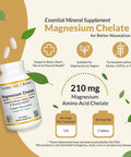 California Gold Nutrition Magnesium Chelate, 210 Mg, 270 Tablets
