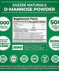 Zazzee D-Mannose Powder Plus, 67 Servings, 6.5 Ounces, Plus 5 Billion CFU Probiotics, Enhanced with Pure Cranberry Juice, Includes Free Scoop, Fast-Acting, Vegan, Non-GMO and All-Natural
