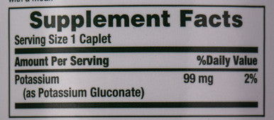 Natures Bounty Potassium Dietary Supplement 99 Mg 100 Caplets