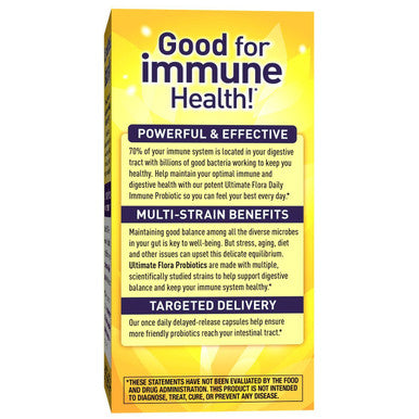 ReLife Adult Probiotic Ultimate Flora Daily Immune Probiotic Supplement Gluten Dairy Soy 25 Billion CFU 30 Vegetarian Capsules Packaging May Vary