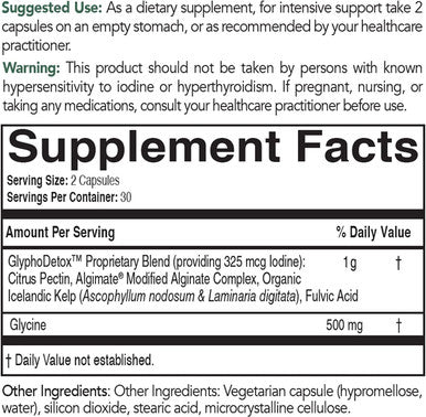 EcoNugenics GlyphoDetox Supplement Safely Remove Glyphosate Pesticides and Agricultural Toxins Kelp Citrus Pectin Algimate Glycine 60 Veggie Capsules