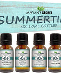 Premium Grade Fragrance Oil-Summer Time- Gift Set 6/10ml for Diffuser, Body oil, Skin & Hair, Massage, Baby Powder, Beachwood, Tropical Island, Summer Breeze, Toasted Marshmallows, Vanilla
