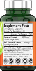 Turmeric Curcumin Capsules with Black Pepper | 3000 MG - 120 Capsules | Extra Strength Golden Turmeric Curcumin Supplement | Non-GMO | Produced in The USA | TNVitamins