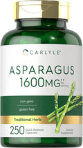 Carlyle Asparagus Supplement | 1600mg | 250 Powder Capsules | Non-GMO and Gluten Formula | High Potency Traditional Herb Extract