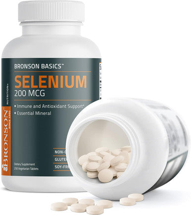Bronson Selenium 200 Mcg Immune & Antioxidant Support Essential Mineral, 250 Vegetarian Tablets