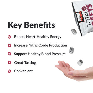Force Factor Total Beets Pressure Support Supplement, Beets Supplements with Beets Powder, Great-Tasting Beets Chewables for Heart-Healthy Energy, and Increased Nitric Oxide, 180 Chews, 3-Pack