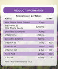 Healthspan Milk Thistle Complete | 120 Tablets | 50mg Milk Thistle Extract | B Vitamins | Calcium | Choline |