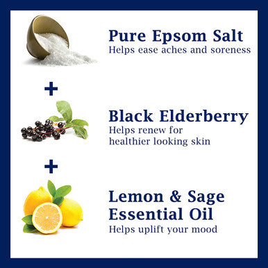 Dr Teal's Foaming Bath with Pure Epsom Salt, Black Elderberry with Vitamin D & Essential Oils, 34 fl oz