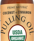 PRIME NATURAL Oil Pulling With Organic Coconut & Organic Cinnamon Bark Oil 8Oz - Natural Oral Care & Teeth Whitening - Alcohol Free Mouthwash Freshens Breath, Healthier Teeth & Gums