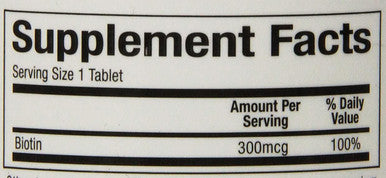 Natural Factors Biotin 300mcg Promotes Healthy Hair Nails 90 Vegetarian Capsules