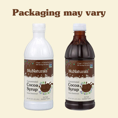 Nunaturals Stevia Syrup Sugar- Sweetener Plant-Based Sugar Substitute Zero Calorie Sugar- Syrup Chocolate 16 oz