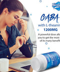 GABA with L-Theanine Supplement 1200mg - High Bioavailable Liposomal GABA Supplements, 60 Capsules for Adults