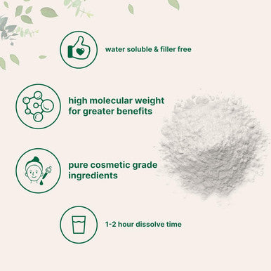 Micro Ingredients Hyaluronic Acid Serum Powder 100 Grams | High Molecular Weight Cosmetics Grade | Skin Hydration and Moisture Support Supplements | Vegan Water Soluble (Within 2 Hours)