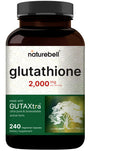 NatureBell Glutathione Supplement 2,000mg Per Serving 240 Veggie Capsules 98% Purity Verified Bioavailable Reduced Glutathione Pills Active Form Master Antioxidant Vegan Friendly & Non-GMO