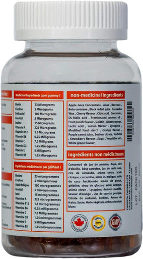 Canvita Kids Multivitamins Gummy Bear 60 All-In-One for your kids,HALAL Certified and Made in Canada