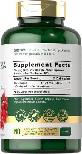 Carlyle Schisandra Supplement 1160 mg | 200 Capsules | Berry Fruit Extract | Non-GMO and Gluten