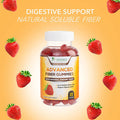 Vegan Fiber Gummies - 4 Grams of Daily Prebiotic Fiber - Max Strength Soluble Fiber Gummy, Supports Digestive Health & Regularity, Nature's Non-GMO Dietary Fiber Supplement - 120 Gummies
