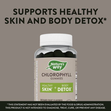 Nature'S Way Chlorophyll Gummies, Internal Deodorant*, Supports Healthy Skin And Body Detox*, Orchard Fruit Flavored, 60 Gummies