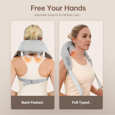 Joroto Neck Massager For Pain Relief Deep Tissue Updated 8D Cordless Neck Shoulder Back Massager With Heat For Neck Back Shoulder Leg Electric Kneading Massager Pillow Birthday Christmas Gifts