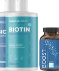 Biotin Shampoo Conditioner And Supplement Set - Hair Skin And Nail Biotin Capsules With Horsetail Herb For Hair Growth And Volumizing Shampoo And Conditioner For Thin Fine And Color Treated Hair