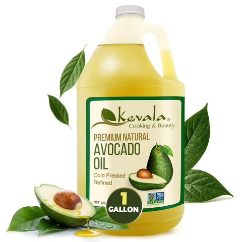 Kevala Avocado Oil Ã¢â‚¬â€œ Cold Pressed | NonÃ¢â‚¬â€˜GMO Project Verified & Kosher | Multipurpose for High Smoke Point Cooking, Roasting, SautÃƒÂ©ing & Skin Moisturizing Ã¢â‚¬â€œ Ideal Kitchen Staple Ã¢â‚¬â€œ 128 Fl Oz (Pack of 1)