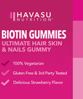 Havasu Nutrition High Potency Biotin Gummies Natural Hair Skin Nail Metabolism 5000 Mcg Premium Pectinbased 2 Pack 180 Gummies