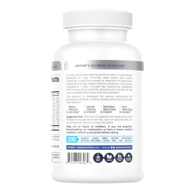 Hi-Lyte Electrolyte Replacement Capsules | Rapid Rehydration Supplement | Vegan, Vegetarian, Keto Friendly | Gentle On Stomach | Magnesium, Potassium, Sodium & Zinc + | 100 Capsules