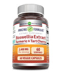 Amazing Formulas Boswellia Extract Turmeric And Tart Cherry 2400Mg Veggie Capsules | Non-Gmo | Gluten Free | Made In Usa | Ideal For Vegetarians (60)