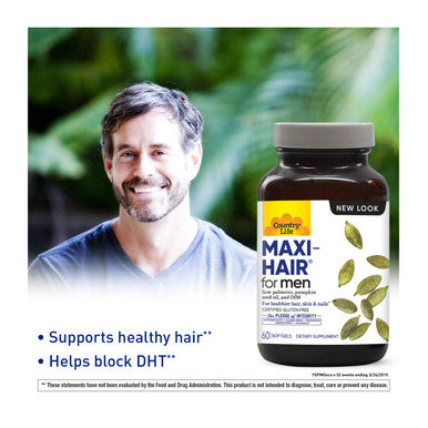 Country Life Maxi Hair For Men 60 Softgels
