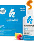 Healthycell Calm Mood Daily Liquid Supplement - Cortisol Manager & Mood Support Supplement For Stress With Ashwagandha L-Theanine Magnesium 5-Htp Gaba & Saffron - 30 Gel Packs