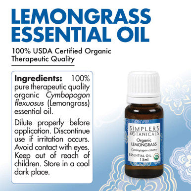 Organic Lemongrass 15 ml By Simplers Botanicals