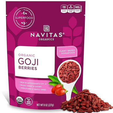 Navitas Organics Goji Berries Organic Non-GMO Sun-Dried Sulfite-Free