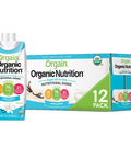 Orgain Organic Vegan Plant Based Nutritional Shake Vanilla Bean 16g Protein 12 Count Organic Nutritional Shake Strawberries Cream Meal Replacement 16g Protein 11 Ounce Pack of 12