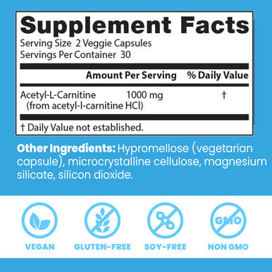 Doctors Best Acetyl-L-Carnitine 500Mg - 60 Veg Caps