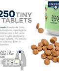 Freedavite Tiny Tablet - Moderate Multivitamin For Men And Women - Pure Vitamin A, C, D, E, B1, B2, B6, B12, Biotin, Calcium, Zinc, Iron, Magnesium, Manganese, Copper, Selenium, Iodine - 250 Count