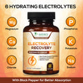 Electrolyte Hydration Tablets - Keto Friendly Zero Calorie Electrolytes Supplement for Rapid Rehydration & Recovery, Gluten-Free with Potassium and Magnesium for Sports and Exercise - 60 Capsules