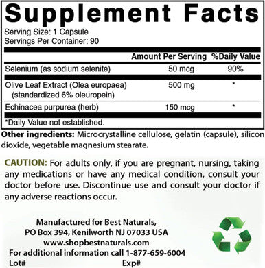Best Naturals 2 Pack Olive Leaf Extract 700mg 90 Capsules (Total 180 Capsules)