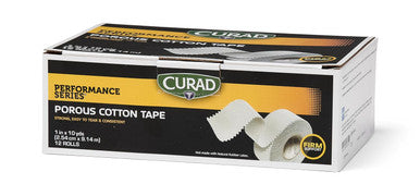 Curad Performance Series Premium Porous Cotton Tape 1" x 10 yd. Box of 12