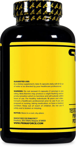 Primaforce Beta Alanine Capsules 3400mg 180 Capsules (45 Servings) - Potent Beta-Alanine Supplement