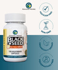 Amazing Herbs Whole Spectrum Black Seed & High Potency Garlic, Vegetarian Capsules - Gluten-Free, Non-Gmo, Vegan, Helps Supports Immune System - 100 Count