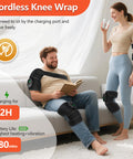 Edifolly Knee Massager With Heat And Vibration Massage For Pain Heating Pad For Knee Heated Knee Wrap Portable 2 Pack