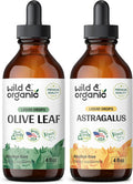 Wild & Organic Olive Leaf Tincture 4 Fl Oz & Astragalus Tincture 4 Fl Oz
