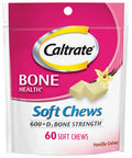 Caltrate Soft Chews 600 Plus D3 Calcium Vitamin D Supplement, Vanilla Creme - 60 Count