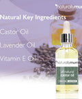 Naturallymum NaturallyMum Cold Pressed Castor Oil for Hair Skin Eyelashes Eyebrows and Nails | Pure Natural Serum with Vitamin E Oil | Glass Bottle with Dropper | Lavender | 100ml