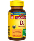 Nature Made Vitamin D3 2000 Iu (50 Mcg) Tablets 125 Count Bonus Bottle For Bone Health (Packaging May Vary)