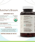 Butcher'S Broom Usda Organic 120 Capsules | Natural Herbal Supplement | Certified Organic Vegetarian Capsules And Organic Butcher