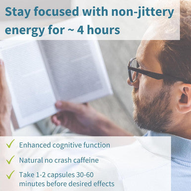Focus - Nootropic Brain Supplement For Concentration With Methylated B-Vitamins, Taurine, L-Tyrosine, L-Theanine & 200Mg Caffeine, Zinc And Copper, 60 Capsules, By Igennus
