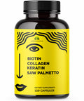 HERBALICIOUS Biotin Vitamins With Collagen, Keratin & Saw Palmetto For Women And Men - Biotin 10000 Mcg Hair Skin Nails Supplement For Hair, Skin, And Nails Wellness - Made In Usa, 120 Capsules