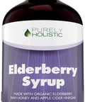 Purely Holistic Organic Elderberry Syrup For Adults & Kids (2+) - 16 Fl Oz - With Black Sambucus Elderberry, Propolis, Ecea, Raw Honey & Apple Cider Vinegar - Immune Support And Immune Booster